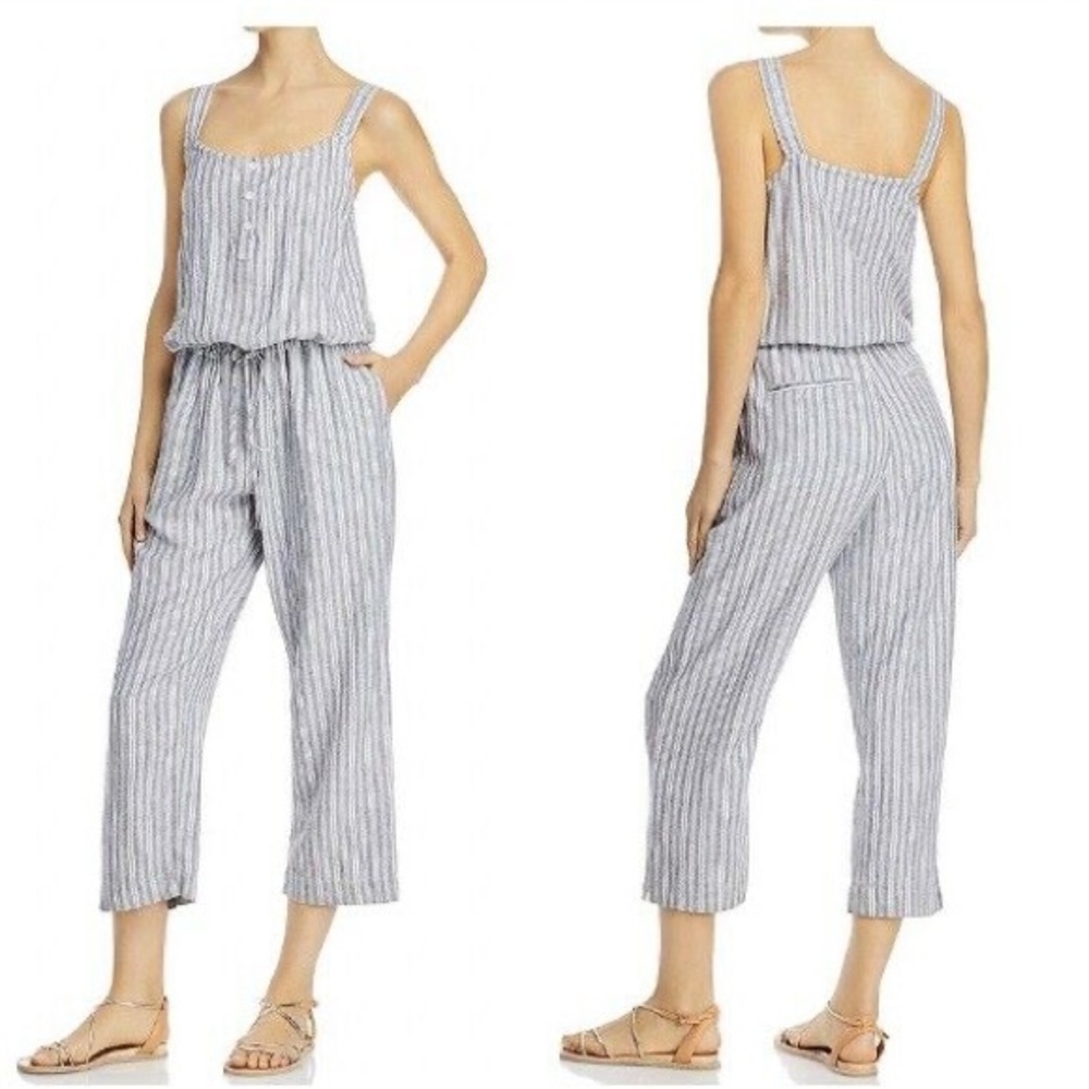 Brooklyn Striped Sleeveless Ankle Crop Jumpsuit